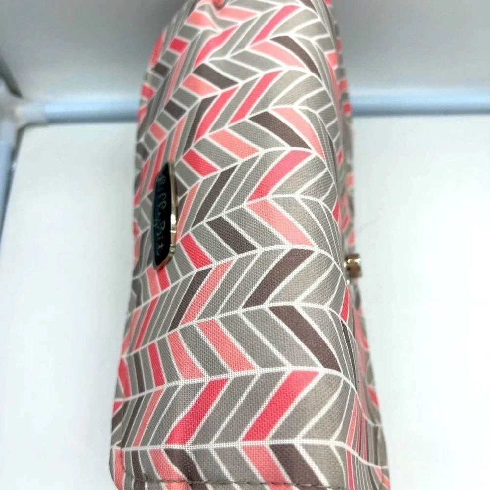 NEW Lillybet by Demdaco Diaper Clutch chevron pink&gray multiple way to …